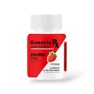 Generic RX Extra Strength 7-Hydroxymitragynine Chewable Tablets Strawberry 40mg per tablet